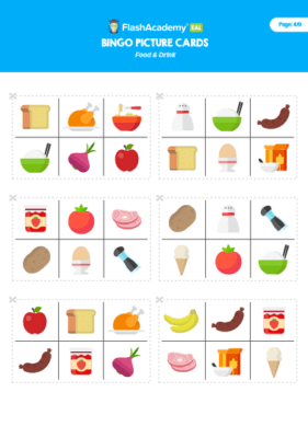 Food and Drink - Bingo & Matching Cards - FlashAcademy