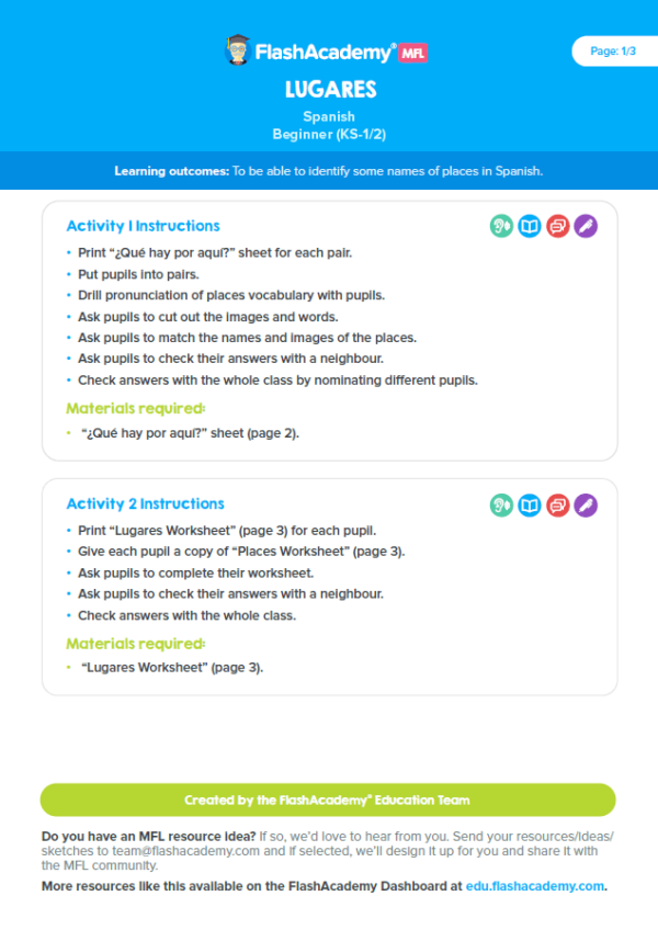 Spanish Places in the city FlashAcademy