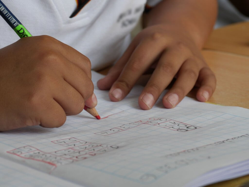 Image of child doing math exercise 