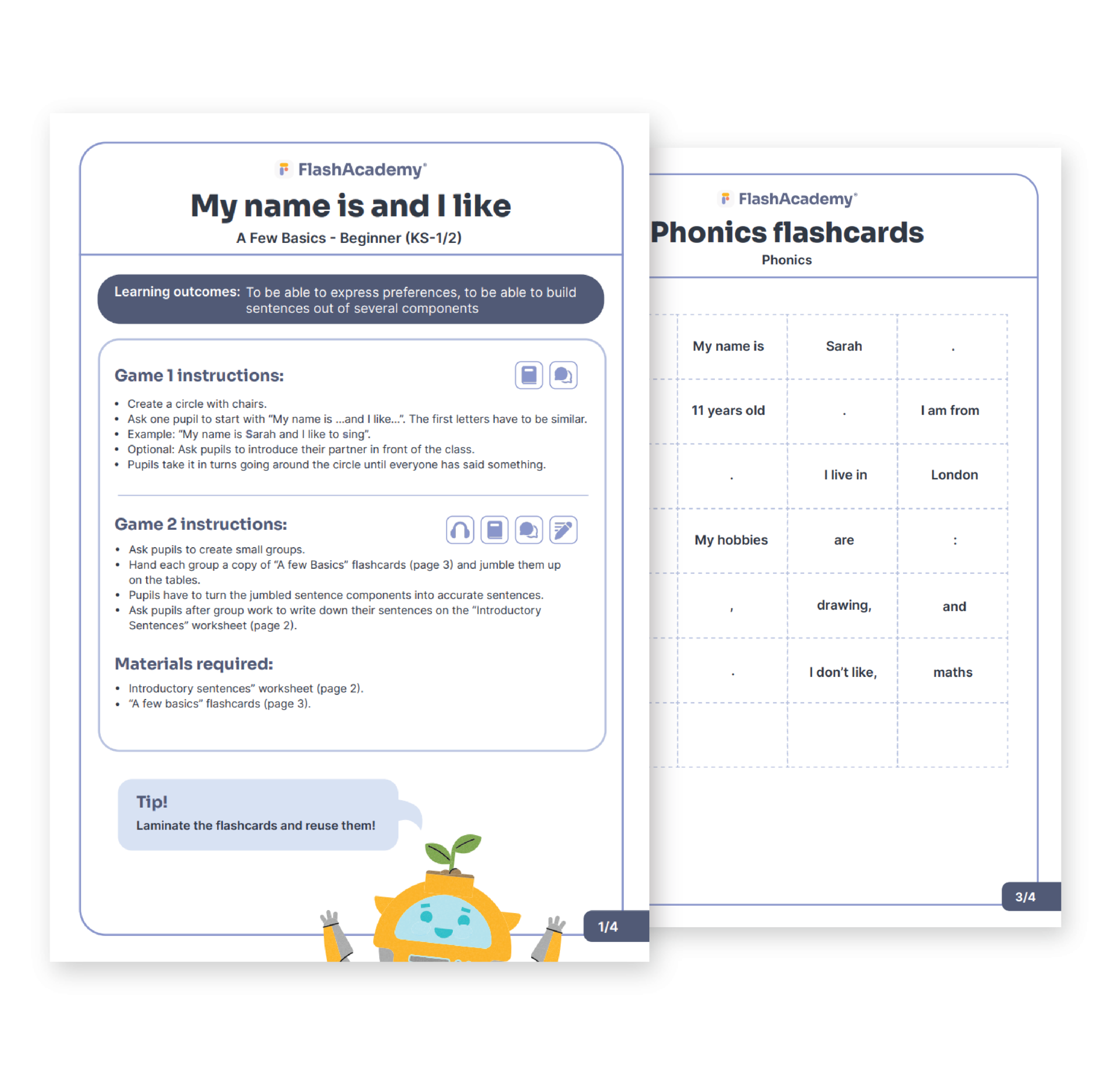 My name is and I like…