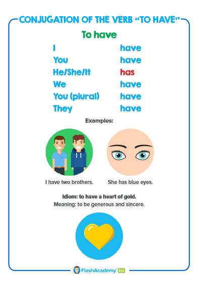 Conjugation Of The Verb “To Have” poster