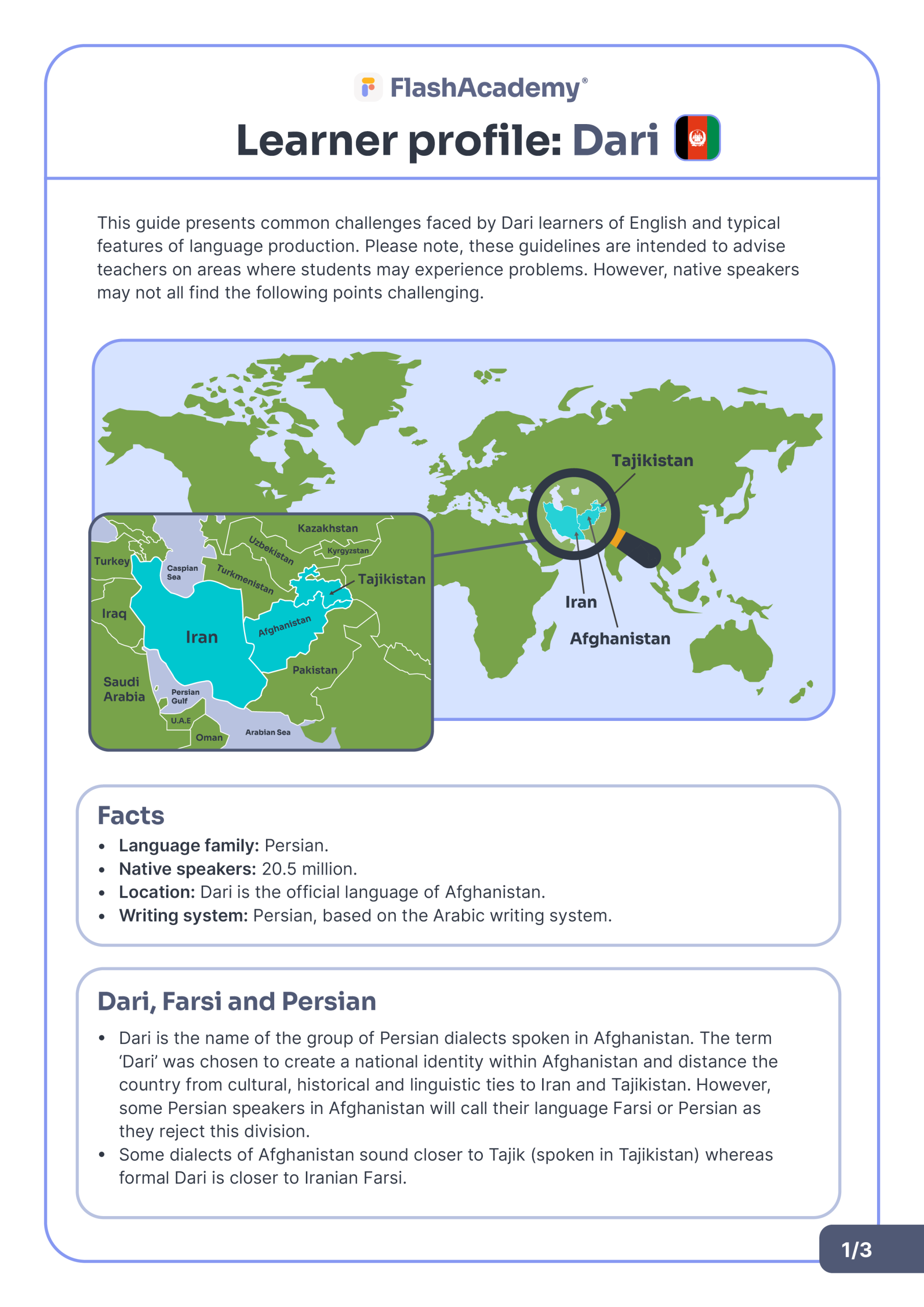 Learner Profile: Dari